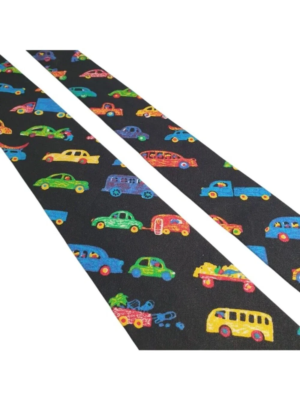 Handmade Car Print Novelty Skinny Cotton Necktie 56 x 3.25 School Teacher Gift